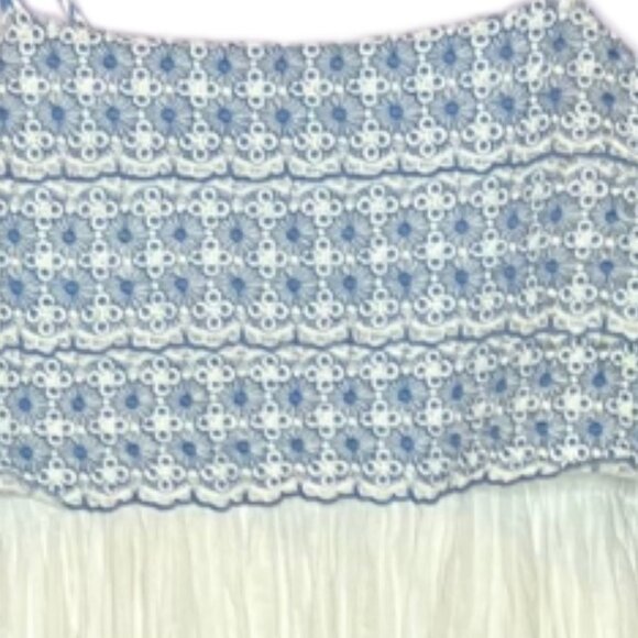 The Pyramid Collection Maxi Sun Dress Blue/White Sz L - Picture 7 of 10